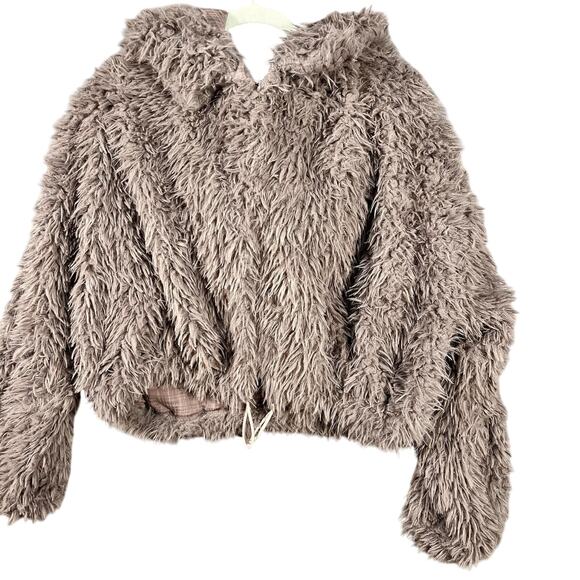 FREE PEOPLE FP ONE ZURI Parka Fuzzy Faux Fur Jacket Hoodie Coat Mint XS Purple - Picture 1 of 10
